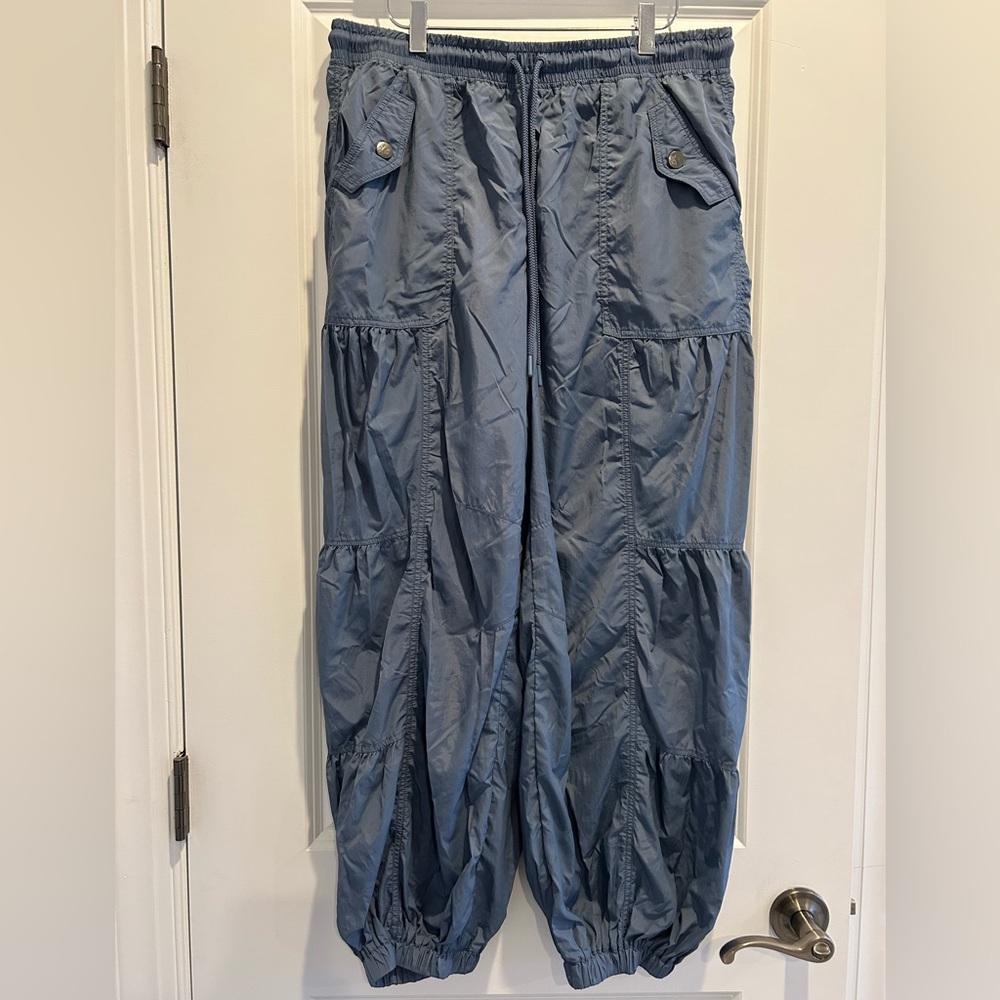 Free People FP Movement Blue Set Me Free Wide Leg Cargo Pants